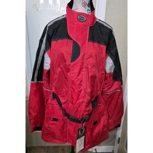 BELSTAFF Racing Full Zip‎ Jacket Red Black Unisex Size Medium Item# 0144